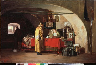 Een administratief kantoor in het vorstendom Moskou. Schilderij van Alexander Stepanovich Yanov (1857-1918) door Alexander Stepanovich Yanov