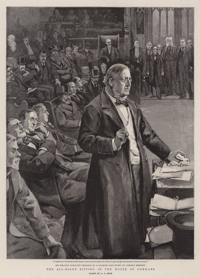 De nachtelijke zitting in het Lagerhuis door Alexander Stuart Boyd