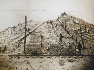 Voorbereiding van de plaats voor de bouw van het Paleis van de Sovjets door Alexander Timofeevich Lebedev