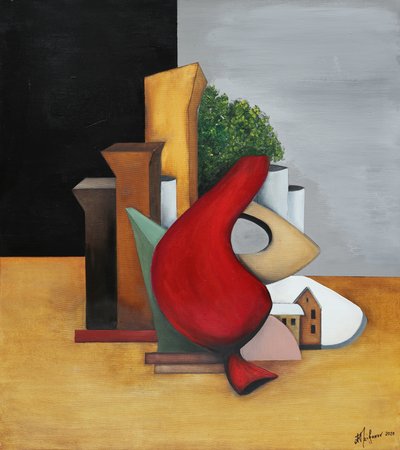 Rode geometrische stad door Alexander Trifonov