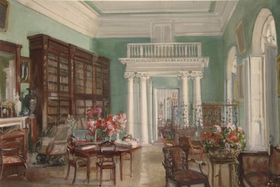 Interieur van de bibliotheek in het Golitsyn