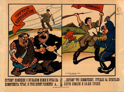 Waarom slijpen landeigenaar en koelak hun messen en tanden..., 1920 door Alexander Vasilyevich Lebedev