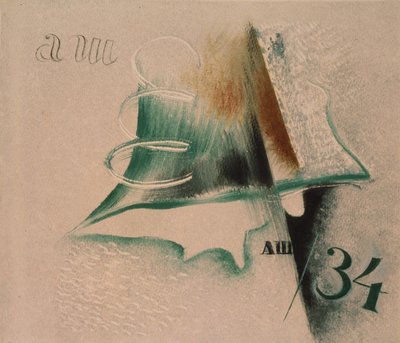 Compositie met twee brieven, 1934 door Alexander Vasilyevich Shevchenko