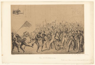 Feestvierende studenten begroeten hun idool Franz Liszt door Alexander Ver Huell (signed by artist)