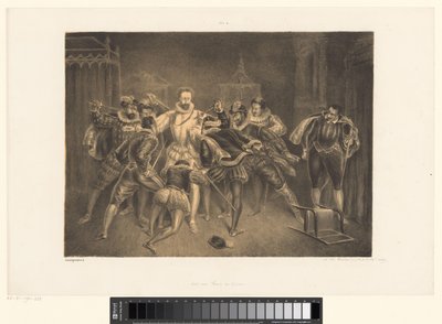 Moord op Hendrik van Guise door Alexander Ver Huell (signed by artist)