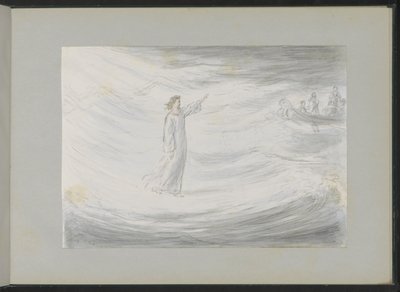 Christus loopt over het water door Alexander Ver Huell