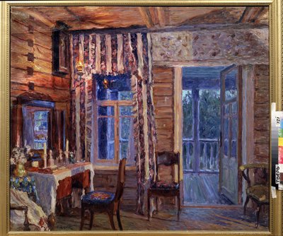 Interieur met iconenlamp door Alexander Viktorovich Moravov