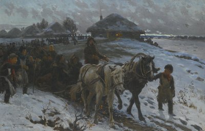 Vertrek voor de jacht, 1915 door Alexander Vladimirovich Makovsky
