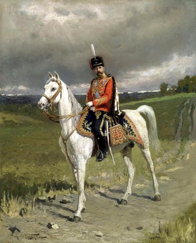 Portret van keizer Nicolaas II 1868-1918, 1907 door Alexander Vladimirovich Makovsky