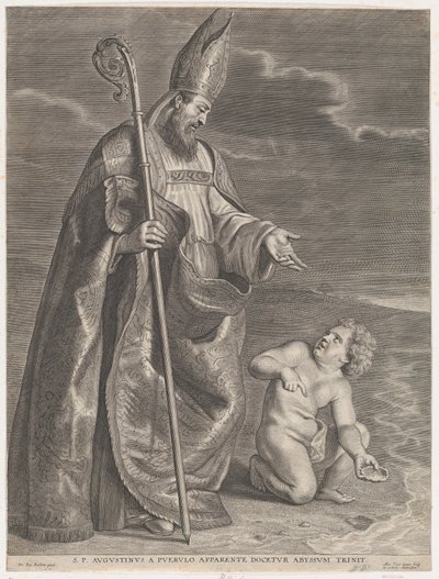 Sint Augustinus, verschijnend aan een kind op een strand, ca. 1662-95 door Alexander Voet