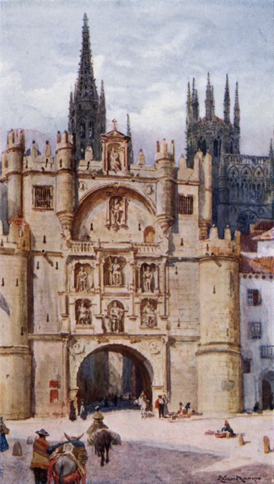 Puerta S Maria, Burgos door Alexander Wallace Rimington