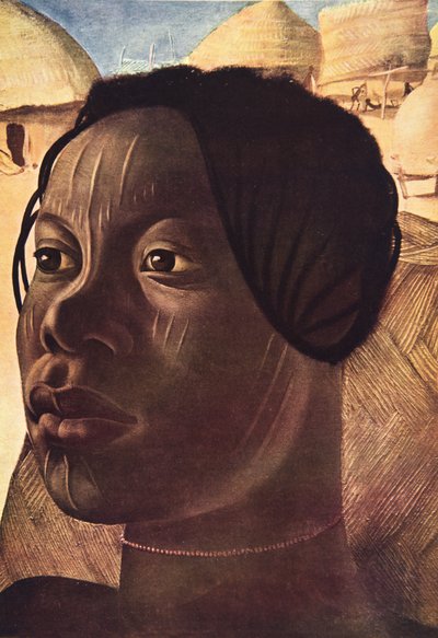 Aoua, vrouw Banda (Ialinga), uit Tekeningen en Schilderijen van Afrika, uitgevoerd tijdens de Citroen Centraal Afrika expeditie, tweede missie Haardt Audouin-Dubreuil, uitgegeven Parijs, 1927 door Alexander Yakovlev