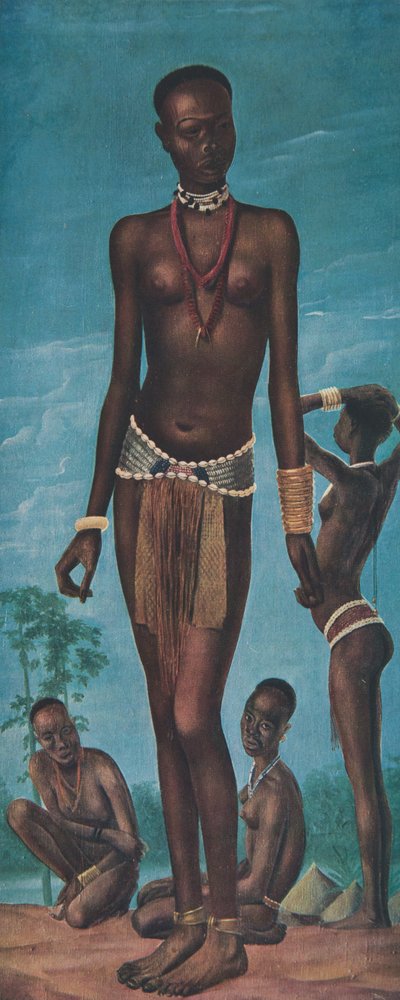 Daboa, jong meisje Sara (Fort Archambault), uit Tekeningen en Schilderijen van Afrika, uitgevoerd tijdens de Citroen Centraal Afrika expeditie, tweede missie Haardt Audouin-Dubreuil, uitgegeven Parijs, 1927 door Alexander Yakovlev