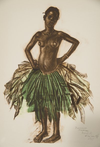 Makere Danseres (Bambili), uit Tekeningen en Schilderijen van Afrika, uitgevoerd tijdens de Citroen Centraal Afrika expeditie, tweede missie Haardt Audouin-Dubreuil, uitgegeven Parijs, 1927 door Alexander Yakovlev