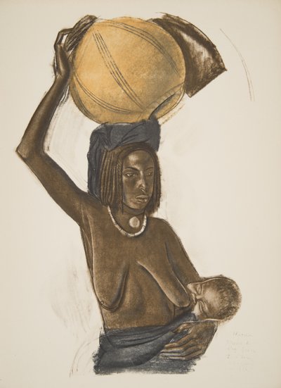 Arabische vrouw Ouled Gopo met haar kind (Fort Lamy), uit Dessins et Peintures d