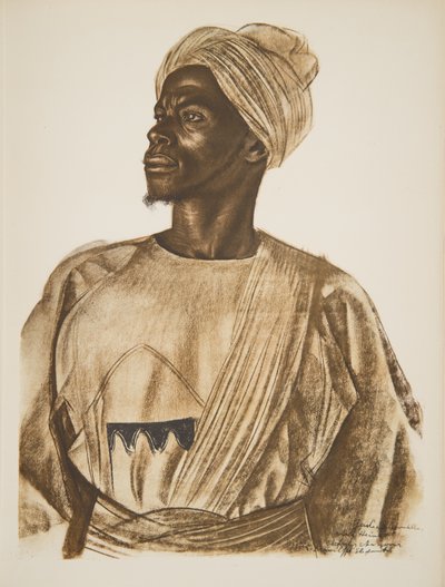 Gadem, olifantenjager (Birao), uit Tekeningen en Schilderijen van Afrika, uitgevoerd tijdens de Citroen Centraal Afrika expeditie, tweede missie Haardt Audouin-Dubreuil, uitgegeven Parijs, 1927 door Alexander Yakovlev