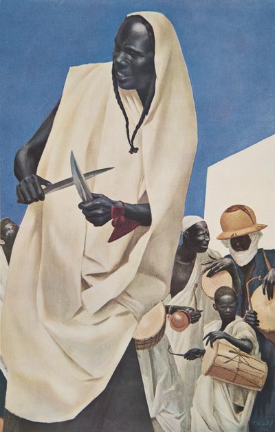 De Dans van de Kuli-Kuta (Niamey) Parodie van de oude menselijke offers van Dahomey, uit Dessins et Peintures d