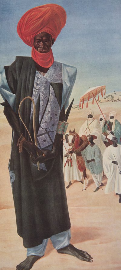 Magemma, leider van de ruiters van Sultan Sery ussa van Maradi, Niger territorium, uit Tekeningen en Schilderijen van Afrika, uitgevoerd tijdens de Citroen Centraal Afrika expeditie, tweede missie Haardt Audouin-Dubreuil door Alexander Yakovlev
