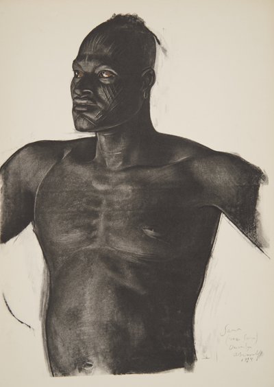Sara de Spoorzoeker (Bahr Ouandja), uit Tekeningen en Schilderijen van Afrika, uitgevoerd tijdens de Citroen Centraal Afrika expeditie, tweede missie Haardt Audouin-Dubreuil, uitgegeven Parijs, 1927 door Alexander Yakovlev