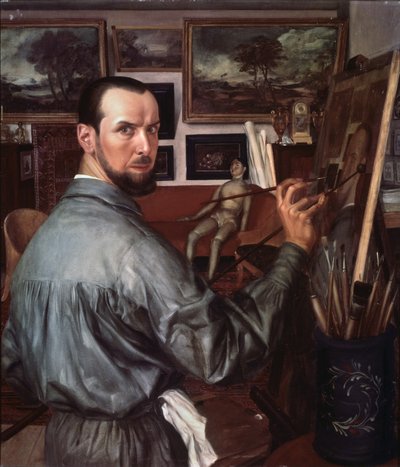 Zelfportret, 1917 door Alexander Yevgenyevich Yakovlev