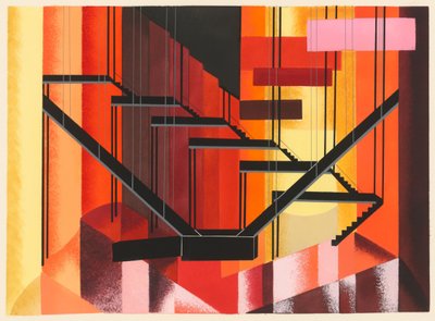 Scenisch ontwerp uit de portfolio Décors de Théâtre, 1930 door Alexandra Alexandrowna Exter