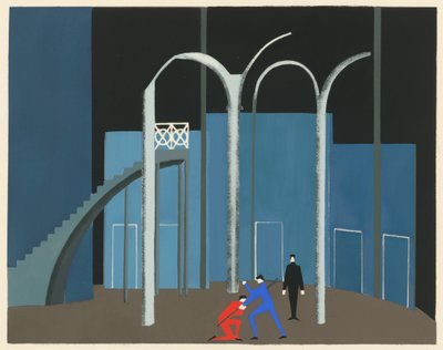 Scenografie uit de portfolio Décors de Théâtre, 1930 door Alexandra Alexandrowna Exter