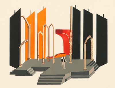 Scenisch ontwerp uit de portfolio Décors de Théâtre, 1930 door Alexandra Alexandrowna Exter