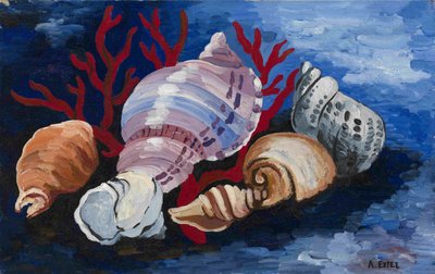 Stilleven met Zeeschelpen, ca. 1928 door Alexandra Alexandrowna Exter