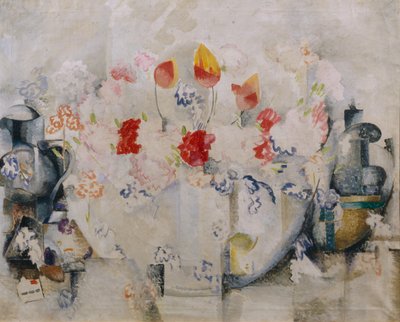 Vaas met bloemen door Alexandra Alexandrowna Exter