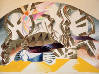 Decorontwerp voor de uitvoering Moskou, Kamerny-Theater, 17 mei 1921 door Alexandra Alexandrowna Exter