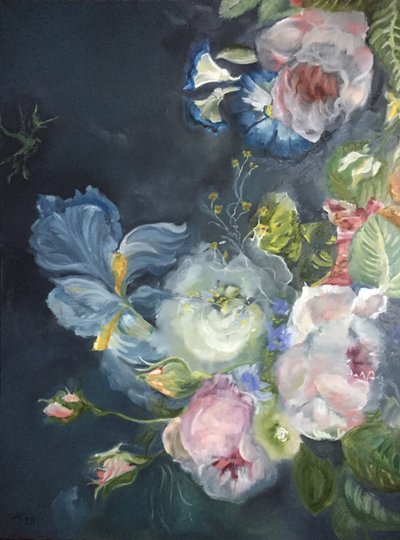 Donker bloemenboeket door Alexandra Higgins