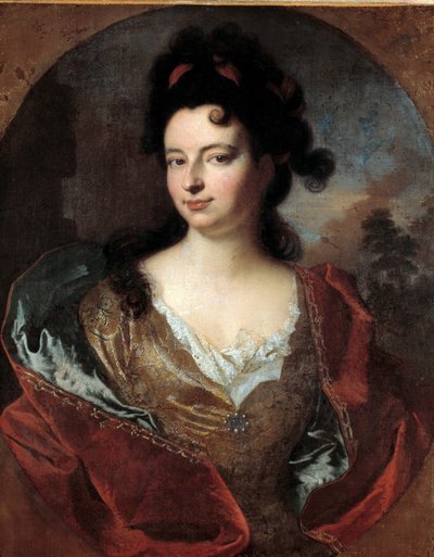 Portret van een Dame van het Hof van Lodewijk XIV. Schilderij door Francois Desportes (1661-1743) door Alexandre Francois Desportes