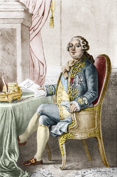 Portret van Lodewijk XVI, koning van Frankrijk door Alexandre (after) Lacauchie