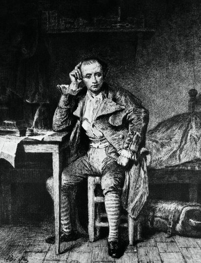 Portret van Andre Marie Chenier door Alexandre Bida