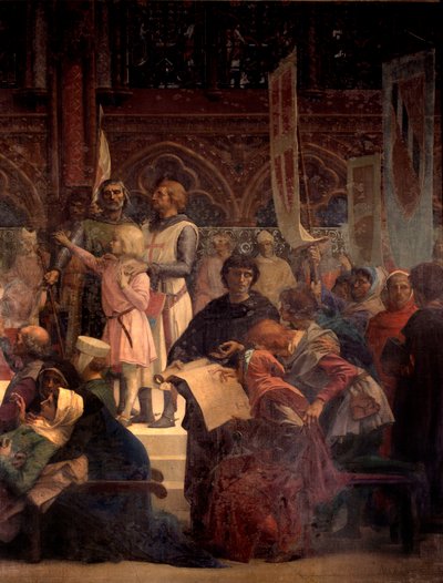 Koning Lodewijk IX, ook wel Sint Lodewijk (1214-1270), spreekt recht door Alexandre Cabanel