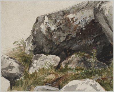 Rotsachtig landschap door Alexandre Cabanel