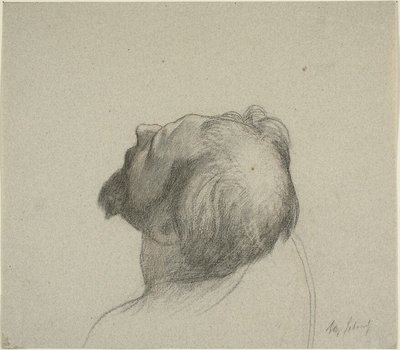 Studie van het omgekeerde hoofd van de mens door Alexandre Cabanel