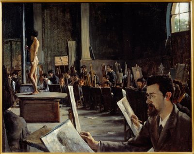 Het atelier van de schilder Alexandre Cabanel aan de Ecole des Beaux Arts door Alexandre Cabanel