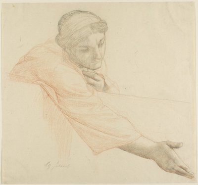 Vrouw die over een Muur Reikt, studie voor Het Leven van Sint Lodewijk, Koning van Frankrijk door Alexandre Cabanel