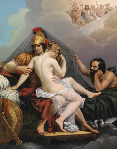 Mars en Venus verrast door Vulcanus door Alexandre Charles Guillemot