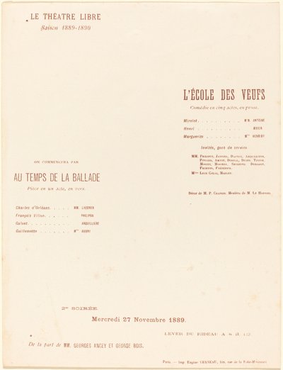 De School van de Weduwen; In de Tijd van de Ballade door Alexandre Charpentier