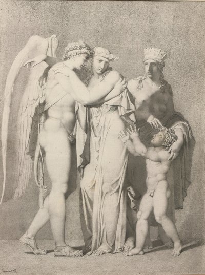 Cupido en Psyche door Alexandre Evariste Fragonard