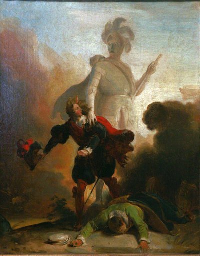 Don Juan en het standbeeld van de commandant, ca. 1835 door Alexandre Evariste Fragonard