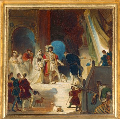 François I en zijn hof ontvingen werken uit Italië van Primaticcio ... door Alexandre Evariste Fragonard