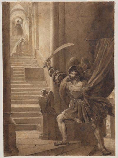 François I zwaaiend met een Zwaard door Alexandre Evariste Fragonard