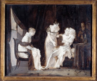 Napoleon met de koning van Rome. Napoleon I Bonaparte, zijn vrouw Marie-Louise van Oostenrijk en hun zoon Napoleon II door Alexandre Evariste Fragonard