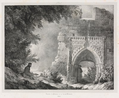 Schilderachtige en romantische reizen in oud Frankrijk: Ruïnes van het paleis van de Witte Koningin door Alexandre Evariste Fragonard