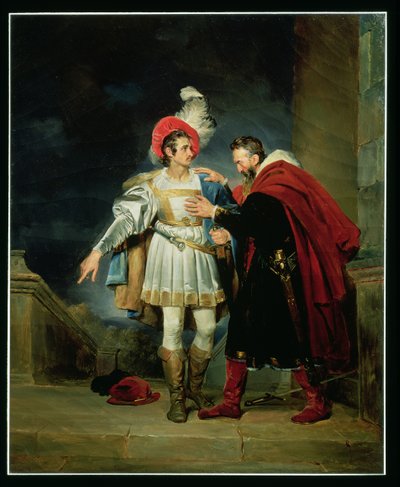 Rodrigo de Vivar, El Cid (c.1043-99) en zijn vader, Don Diego, c.1827 door Alexandre Evariste Fragonard