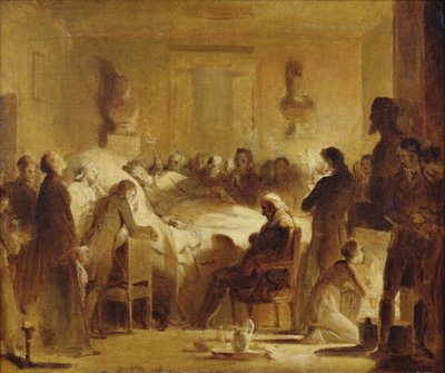 De Laatste Momenten van Charles-Ferdinand van Frankrijk in de Administratiekamer van het Parijs Opera House door Alexandre Evariste Fragonard