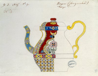 Turkse Theepot. Tekening door Alexandre Evariste Fragonard (1780-1850). Sèvres, Porselein Manufacture door Alexandre Evariste Fragonard